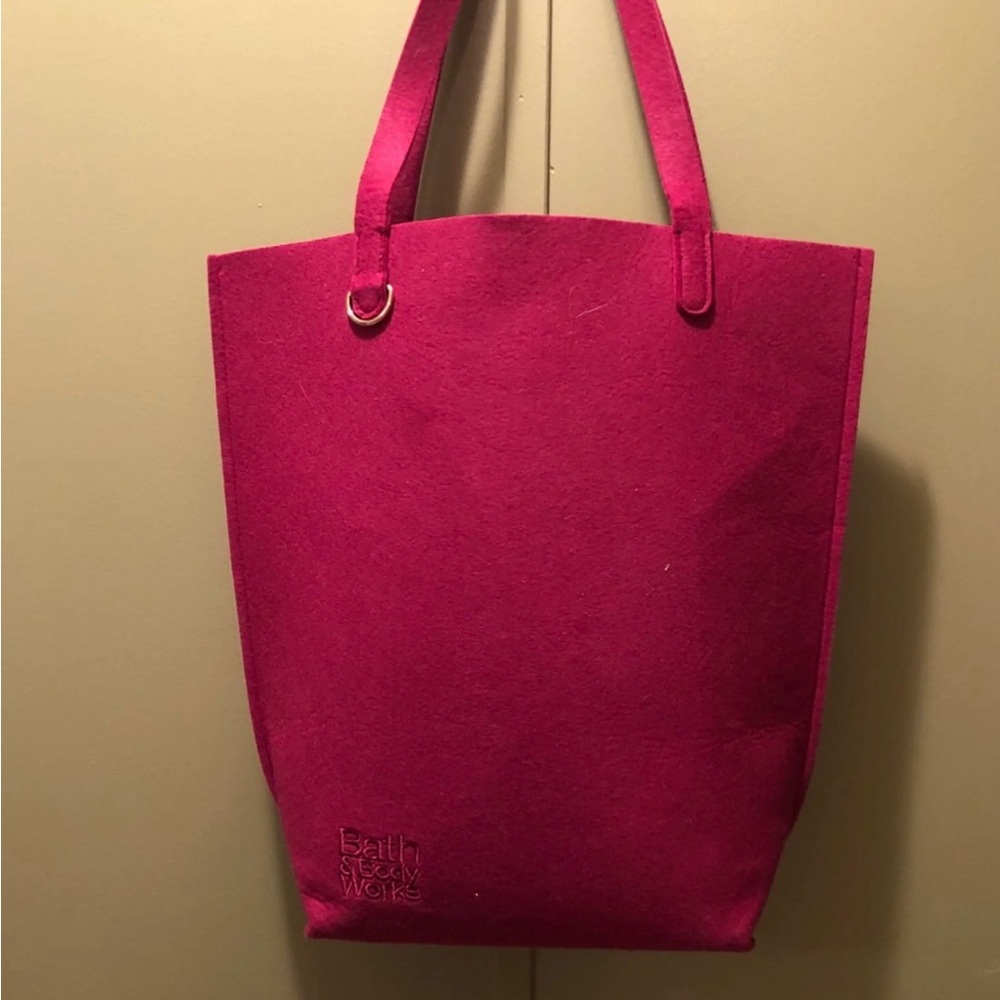 Bath & Body Works Bright Fuchsia Felt Tote